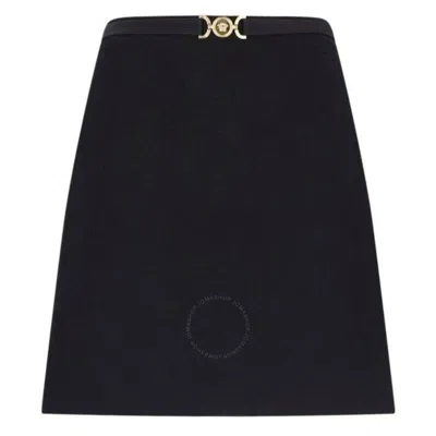 VERSACE VERSACE WOOL-BLEND MEDUSA 95 A-LINE SKIRT