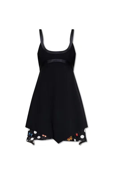 VERSACE BLACK ACETATE BLEND MINI DRESS