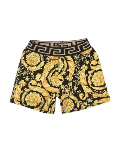 VERSACE YOUNG VERSACE YOUNG NEWBORN BOY SHORTS & BERMUDA SHORTS BLACK SIZE 3 COTTON, POLYAMIDE, ELASTANE