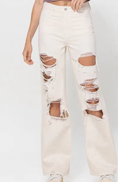 VERVET BY FLYING MONKEY JESSY 90'S DAD JEANS IN CREAM