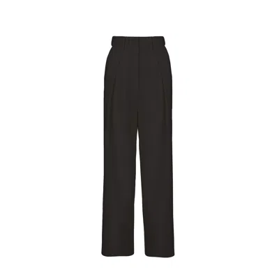 VESTIAIRE D'UN OISEAU LIBRE WOMEN'S BLACK MERINO TROUSERS