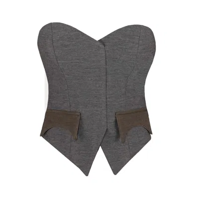 VESTIAIRE D'UN OISEAU LIBRE WOMEN'S NEUTRALS WOOL CORSET