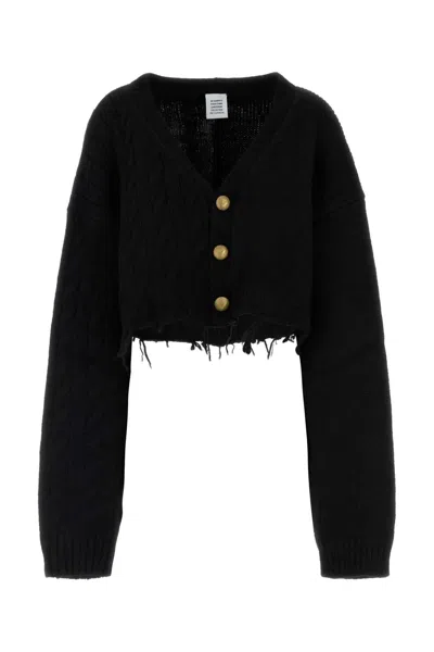 VETEMENTS VETEMENTS BLACK ALPACA BLEND CARDIGAN