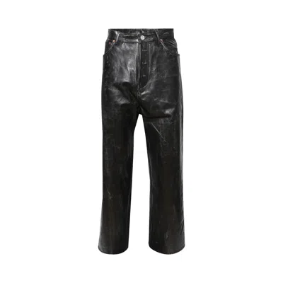 VETEMENTS VETEMENTS DISTRESSED LEATHER PANTS 'BLACK' | MEN'S SIZE XL