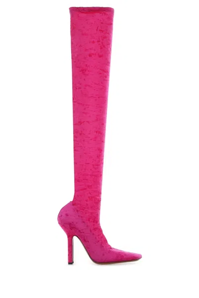 VETEMENTS FUCHSIA CHENILLE BOOTS