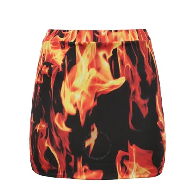 VETEMENTS VETEMENTS LADIES FIRE PRINT MINI SKIRT