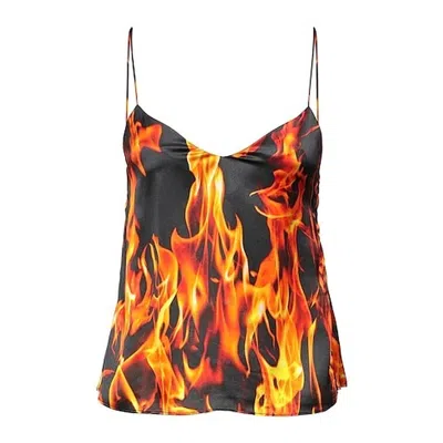 VETEMENTS VETEMENTS LADIES FIRE PRINT SLIP TOP