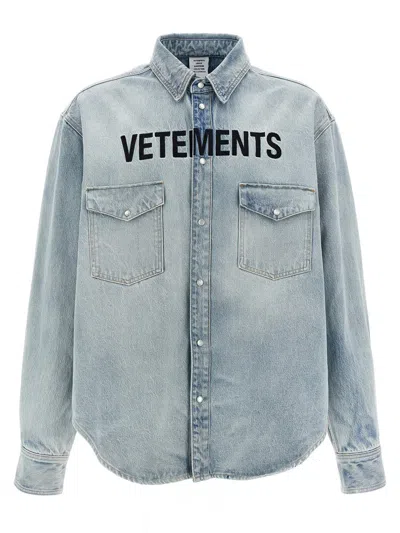 VETEMENTS VETEMENTS LOGO EMBROIDERY SHIRT