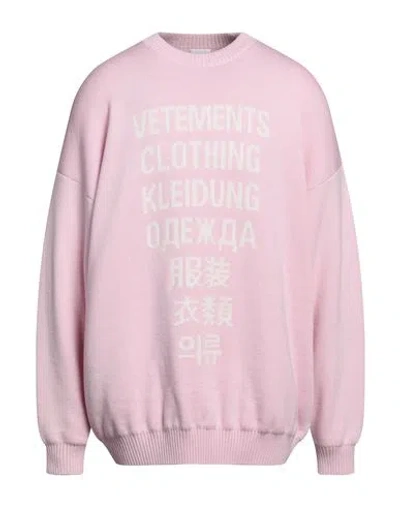 VETEMENTS VETEMENTS MAN SWEATER PINK SIZE S MERINO WOOL
