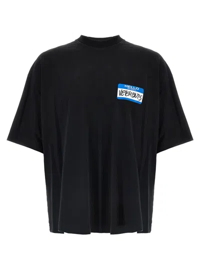 VETEMENTS VETEMENTS 'MY NAME STICKER' T-SHIRT