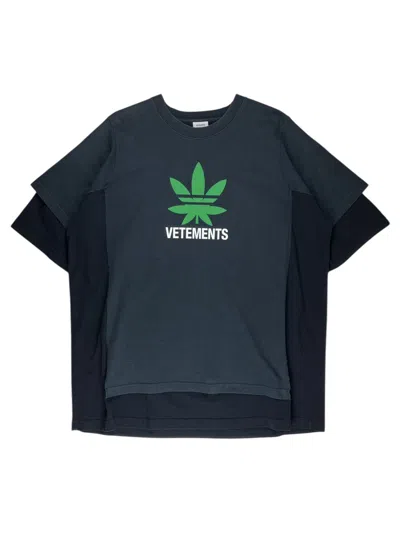 VETEMENTS SS20 VETEMENTS WEED ADIDAS DOUBLE MARIA HYBRID TSHIRT
