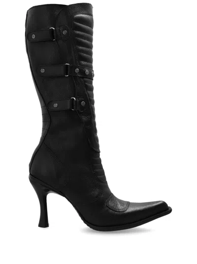 VETEMENTS STUDDED LEATHER BOOTS