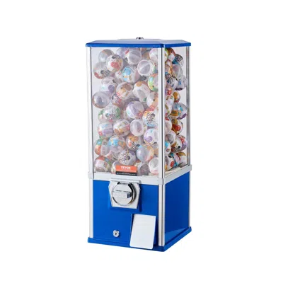 VEVOR 25"H GUMBALL MACHINE VENDING COIN BANK VINTAGE GUMBALLS DISPENSER PS BULE - BLUE