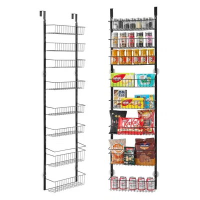 VEVOR 8-TIER OVER THE DOOR PANTRY ORGANIZER HANGING STORAGE RACK ADJUSTABLE KITCHEN - BLACK