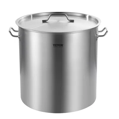 VEVOR 84QT STAINLESS STEEL STOCKPOT COOKING KITCHEN SAUCE POT WITH BASKET LID HANDLE - SILVER