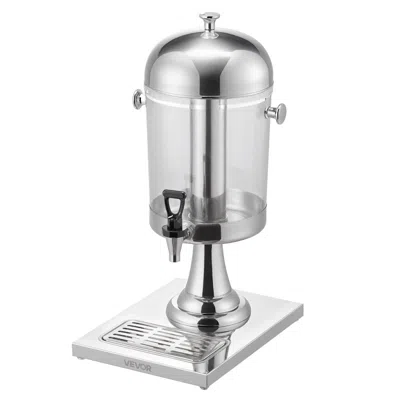 VEVOR DRINK DISPENSER 2.1 GAL BEVERAGE DISPENSER FOR PARTIES WITH SPIGOT TRAY - SILVER