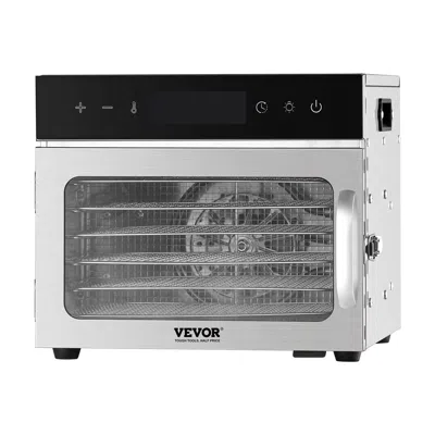VEVOR FOOD DEHYDRATOR MACHINE, 6 STAINLESS STEEL TRAYS, 400W ELECTRIC FOOD DRYER WITH ADJUSTABLE TEMPERATU