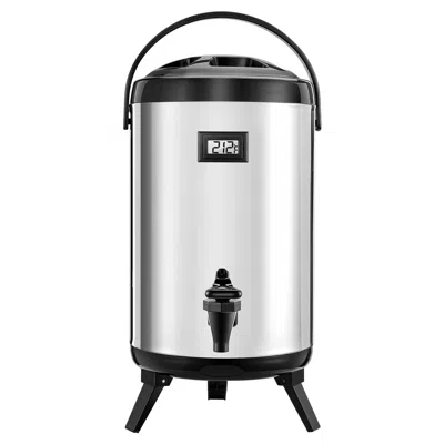 VEVOR INSULATED BEVERAGE DISPENSER FOR HOT & COLD DRINKS 2 GAL STAINLESS STEEL - SILVER