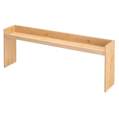 VEVOR OVER THE STOVE SPICE SHELF SPICE RACK KITCHEN ORGANIZER 32.6X13IN BAMBOO 6 HOOKS - BROWN