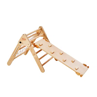 VEVOR PIKLER TRIANGLE SET, 4 IN 1 TODDLER CLIMBING TOYS INDOOR PLAYGROUND, LARGE SIZE WOODEN CLIMBING GYM 