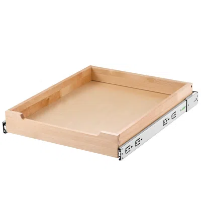 VEVOR PULL OUT CABINET ORGANIZER SOFT CLOSE SLIDE OUT SHELF WOOD DRAWER 17"W X 21"D - BROWN