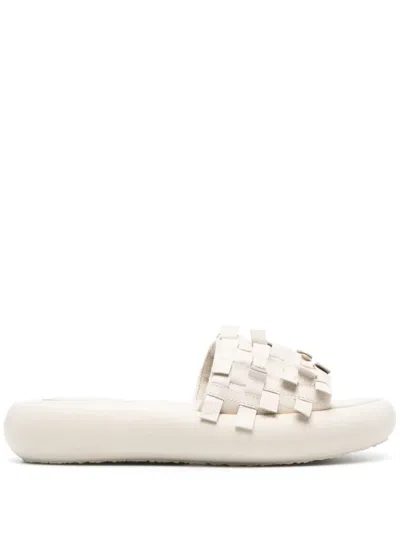 VIC MATIE INTERWOVEN LEATHER SLIDES