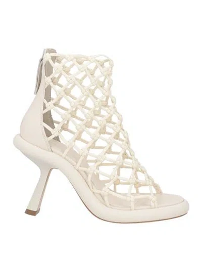 VIC MATIE VIC MATIĒ WOMAN SANDALS OFF WHITE SIZE 6 TEXTILE FIBERS