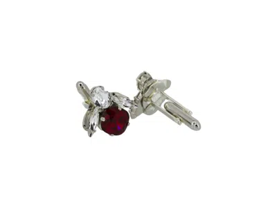 VICKISARGE MEN'S THE RED BEE CUFFLINKS IN PLATINUM