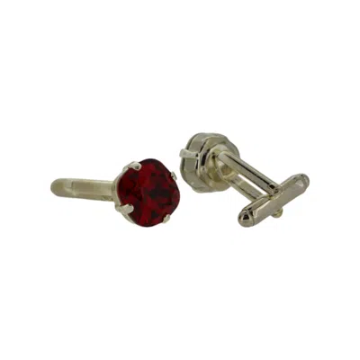 VICKISARGE MEN'S THE RED STUD CUFFLINK IN PLATINUM