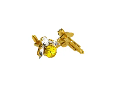 VICKISARGE MEN'S YELLOW / ORANGE THE YELLOW BEE CUFFLINKS IN GOLD