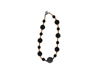 VICKISARGE WOMEN'S BLACK / YELLOW / ORANGE PUMPKIN PARADE NECKLACE