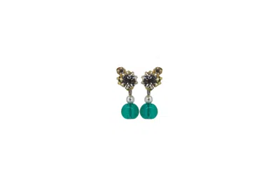 VICKISARGE WOMEN'S INDORE DROPLETS EARRINGS IN GREEN