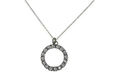 VICKISARGE WOMEN'S NEUTRALS THE CLEAR HOOP NECKLACE IN PLATINUM - SHORT