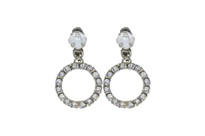 VICKISARGE WOMEN'S NEUTRALS THE SMALL CLEAR HOOP EARRINGS IN PLATINUM - PIERCED