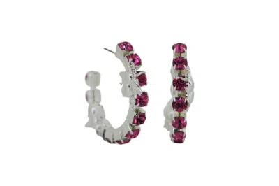 VICKISARGE WOMEN'S PINK / PURPLE / SILVER SILVER CIRCLE OF LIFE EARRINGS