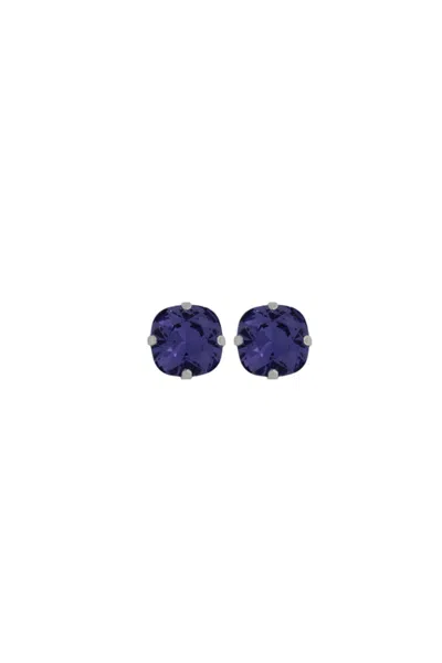 VICKISARGE WOMEN'S PINK / PURPLE THE LARGE PURPLE STUD IN PLATINUM