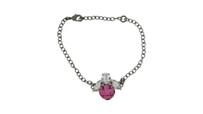 VICKISARGE WOMEN'S PINK / PURPLE THE PINK BEE BRACELET IN PLATINUM