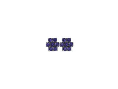 VICKISARGE WOMEN'S PINK / PURPLE THE PURPLE HIVE EARRINGS IN PLATINUM - PIERCED