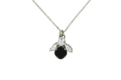 VICKISARGE WOMEN'S THE BLACK BEE NECKLACE IN PLATINUM - LONG