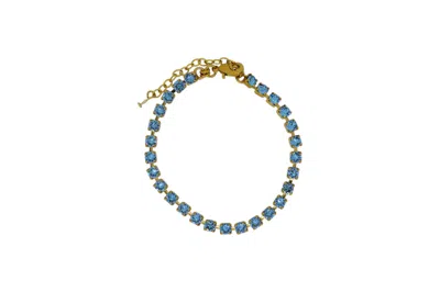 VICKISARGE WOMEN'S THE BLUE TENNIS BRACELET IN GOLD