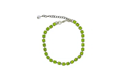 VICKISARGE WOMEN'S THE GREEN TENNIS BRACELET IN PLATINUM