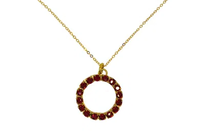 VICKISARGE WOMEN'S THE RED HOOP NECKLACE IN GOLD - SHORT