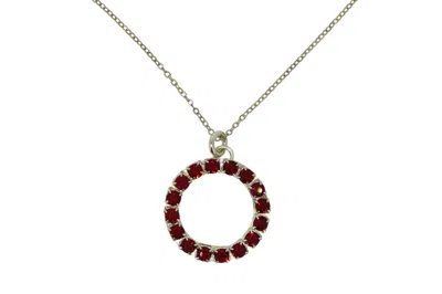 VICKISARGE WOMEN'S THE RED HOOP NECKLACE IN PLATINUM - SHORT