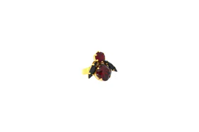 VICKISARGE WOMEN'S THE SPOOKY RED BEE RING IN GOLD