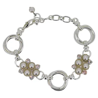 VICKISARGE WOMEN'S WHITE / SILVER THE PEARL CLUSTER BRACELET