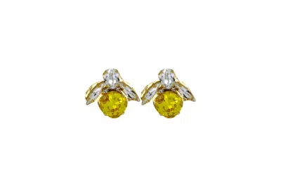 VICKISARGE WOMEN'S YELLOW / ORANGE THE BABY YELLOW BEE EARRINGS IN GOLD - PIERCED