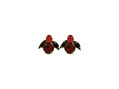 VICKISARGE WOMEN'S YELLOW / ORANGE THE SPOOKY ORANGE BEE EARRINGS IN GOLD - CLIP