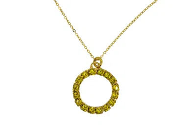 VICKISARGE WOMEN'S YELLOW / ORANGE THE YELLOW HOOP NECKLACE IN GOLD - SHORT