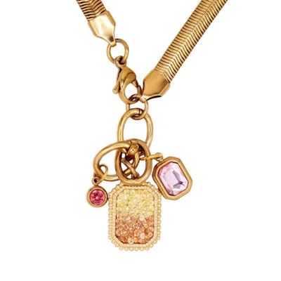 VICKY&NICO WOMEN'S GOLD / PINK ROSÉ SUNSHINE CHARM NECKLACE