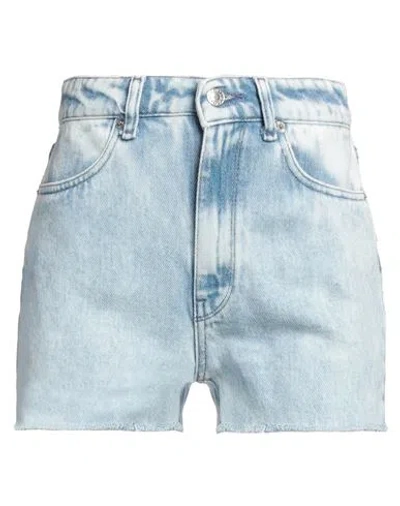 VICOLO VICOLO DENIM COUTURE WOMAN DENIM SHORTS BLUE SIZE L LYOCELL